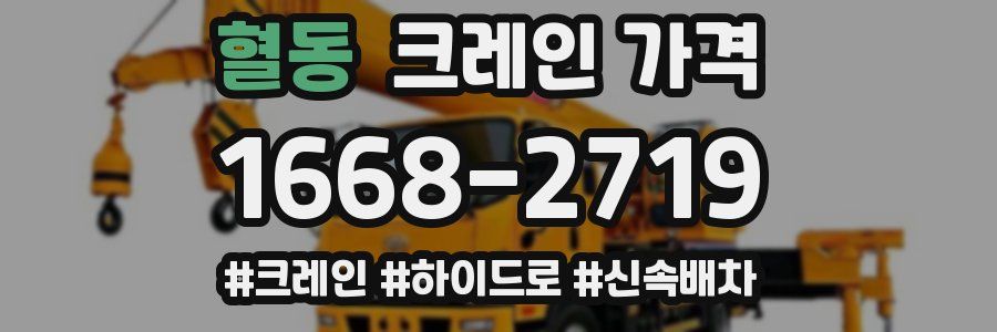 혈동 크레인 가격