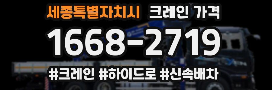 세종특별자치시 크레인 가격