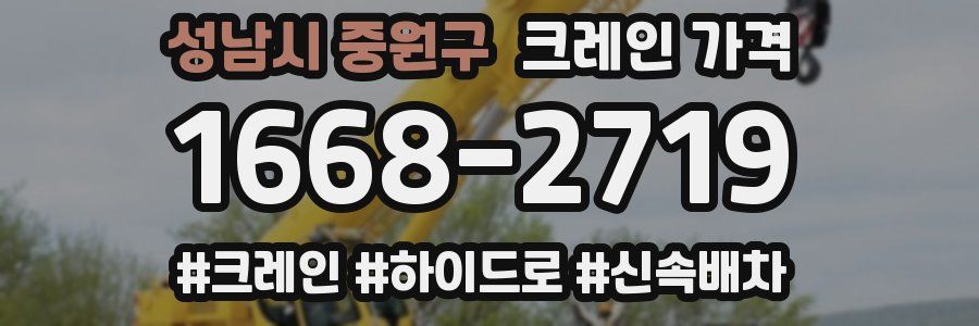 성남시 중원구 크레인 가격