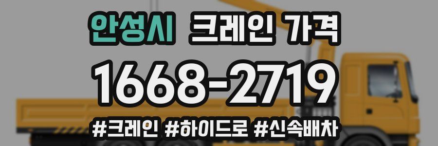 안성시 크레인 가격