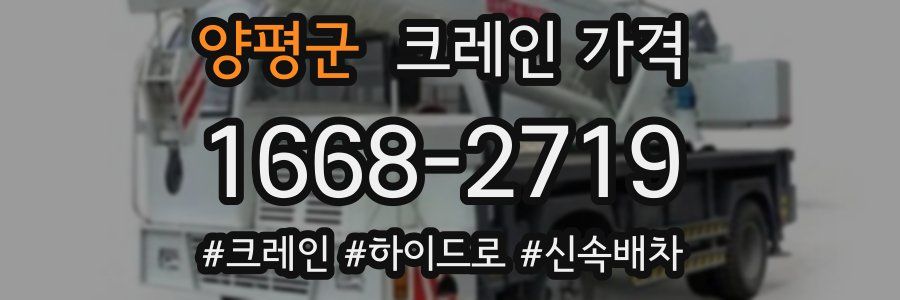 양평군 크레인 가격