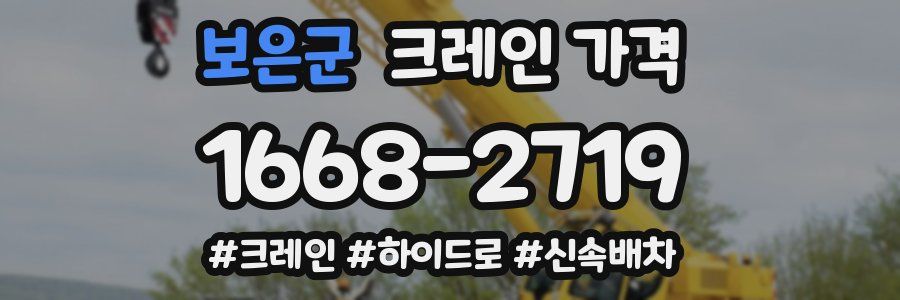 보은군 크레인 가격