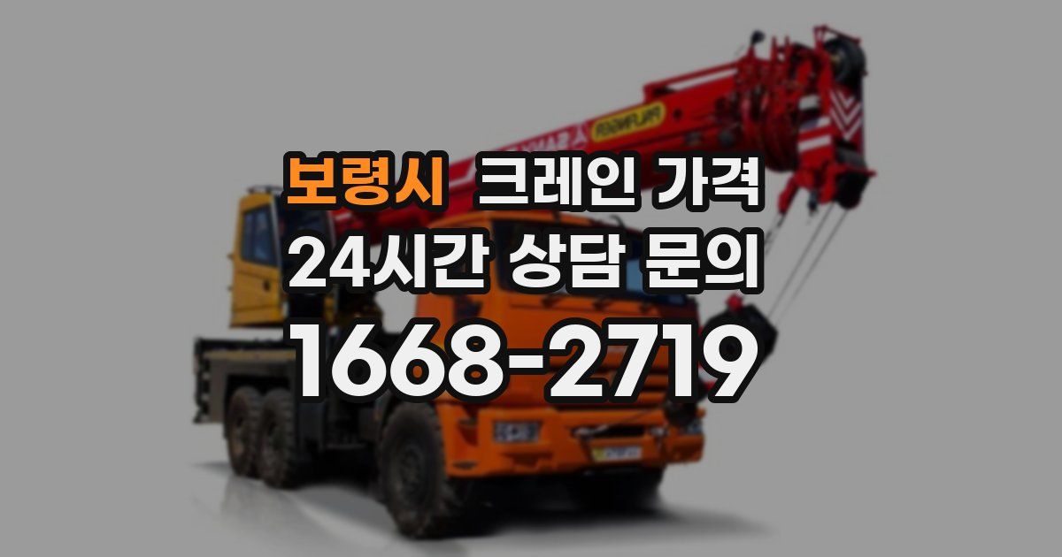 보령시 크레인 가격