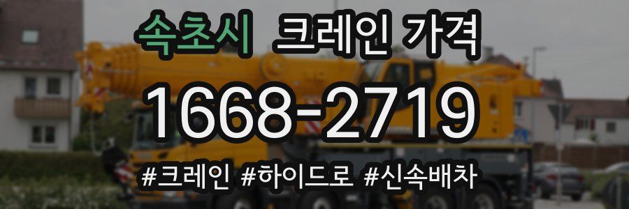 속초시 크레인 가격