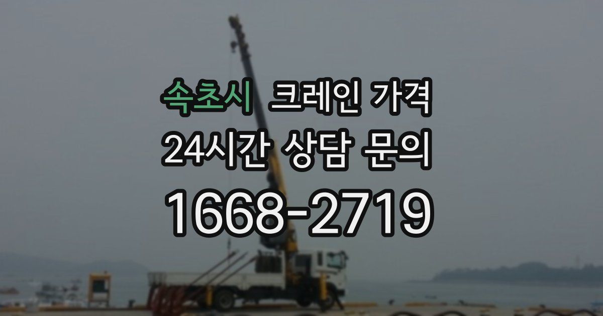 속초시 크레인 가격