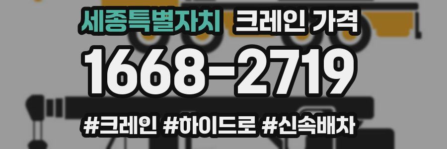 세종특별자치 크레인 가격