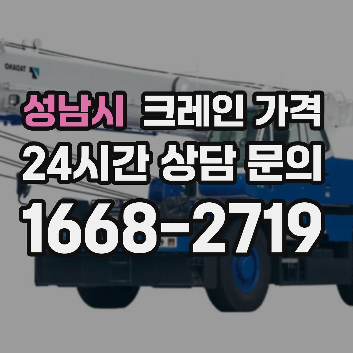 성남시 크레인 가격