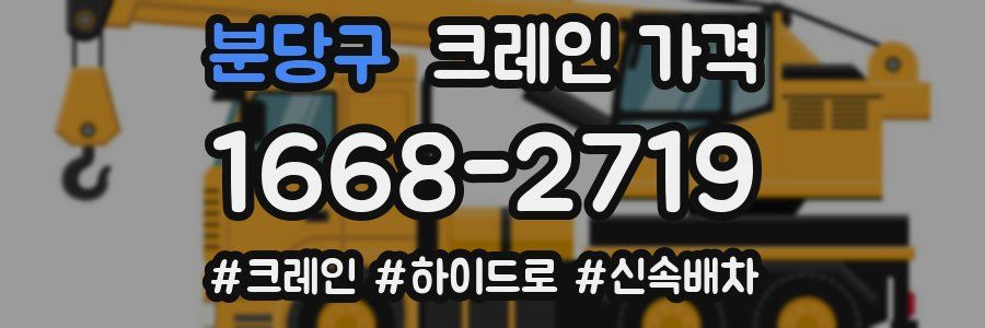 분당구 크레인 가격