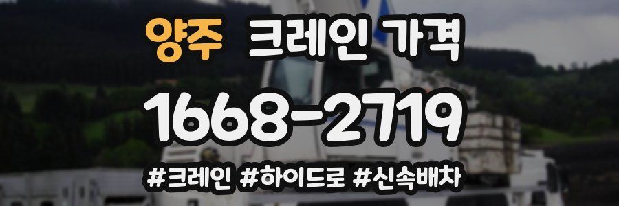 양주 크레인 가격