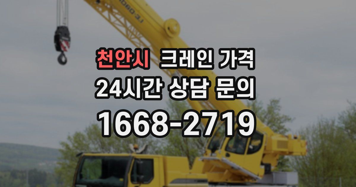 천안시 크레인 가격