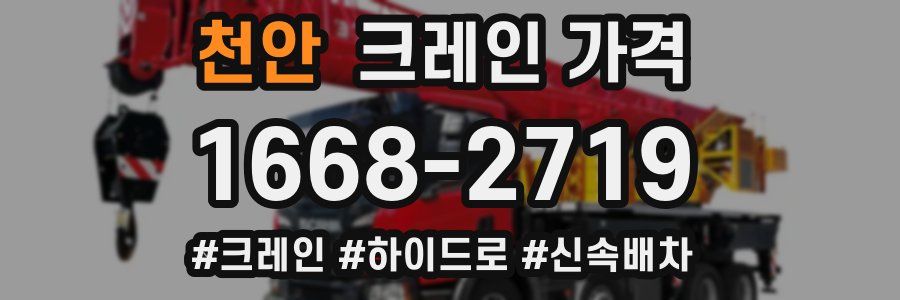 천안 크레인 가격