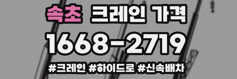 속초 크레인 가격