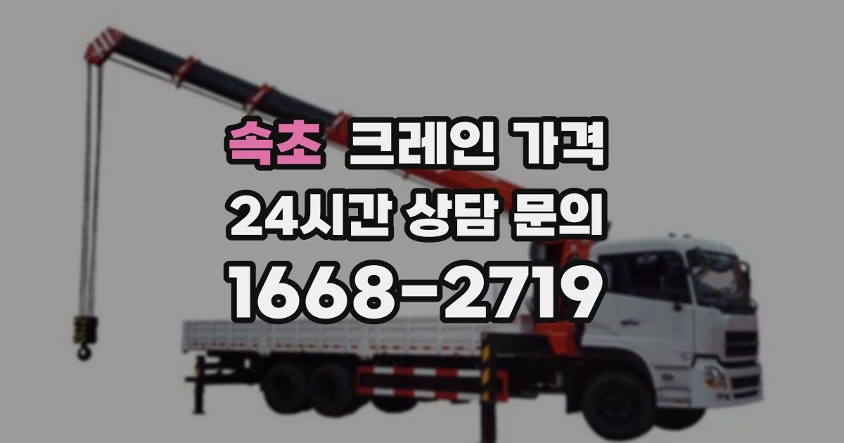 속초 크레인 가격