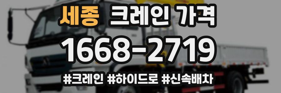 세종 크레인 가격