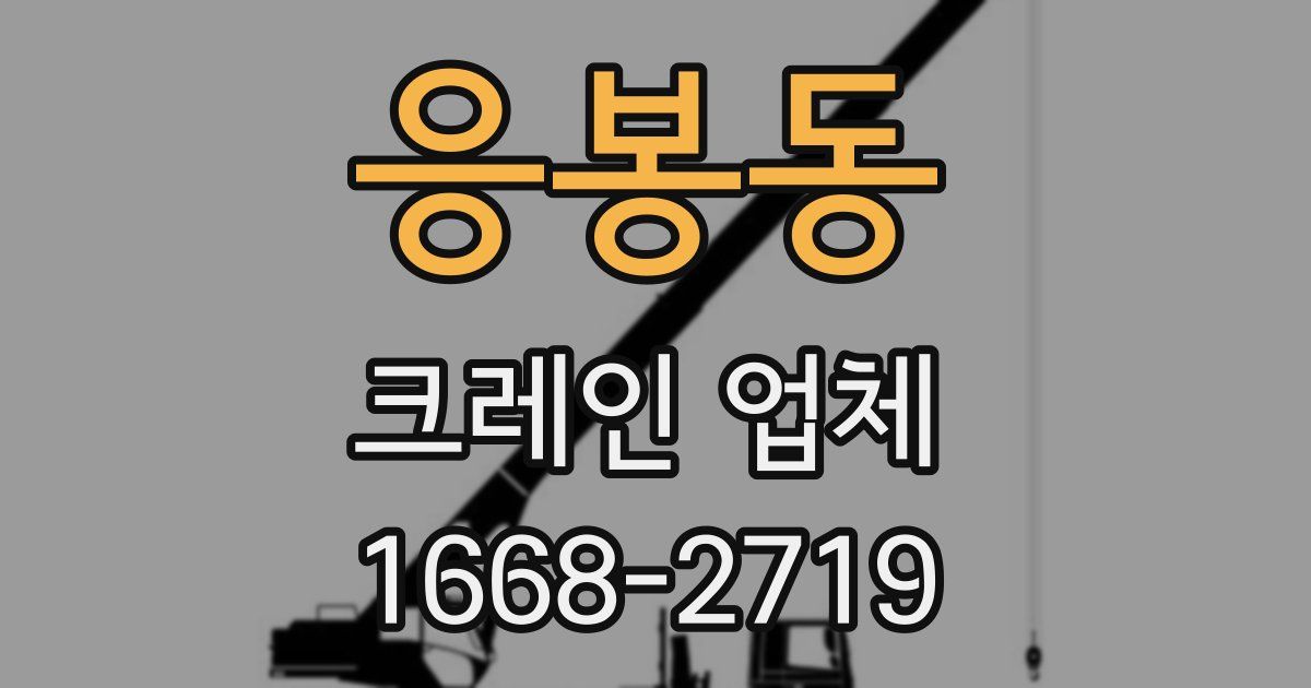 응봉동 크레인 업체