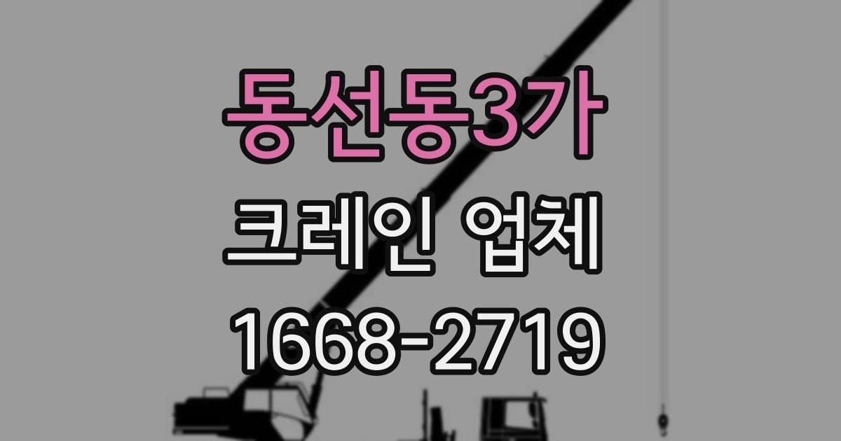 동선동3가 크레인 업체