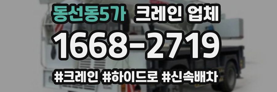 동선동5가 크레인 업체