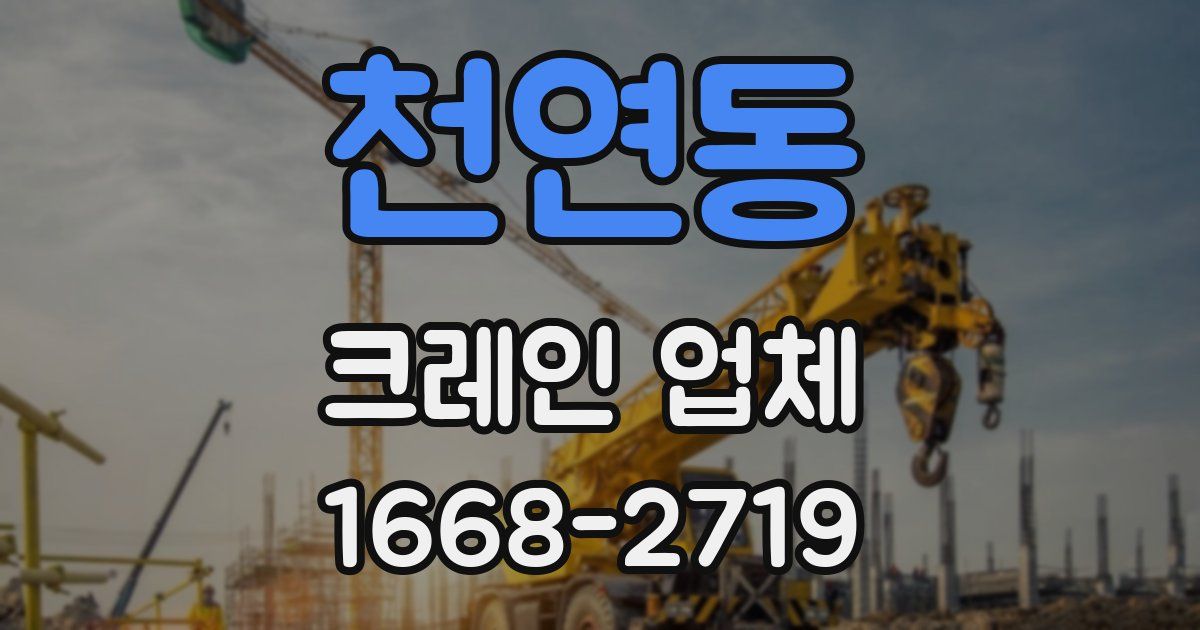 천연동 크레인 업체