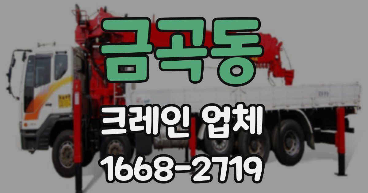 금곡동 크레인 업체