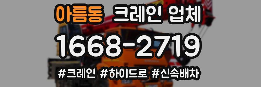 아름동 크레인 업체