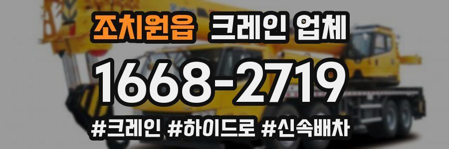 조치원읍 크레인 업체