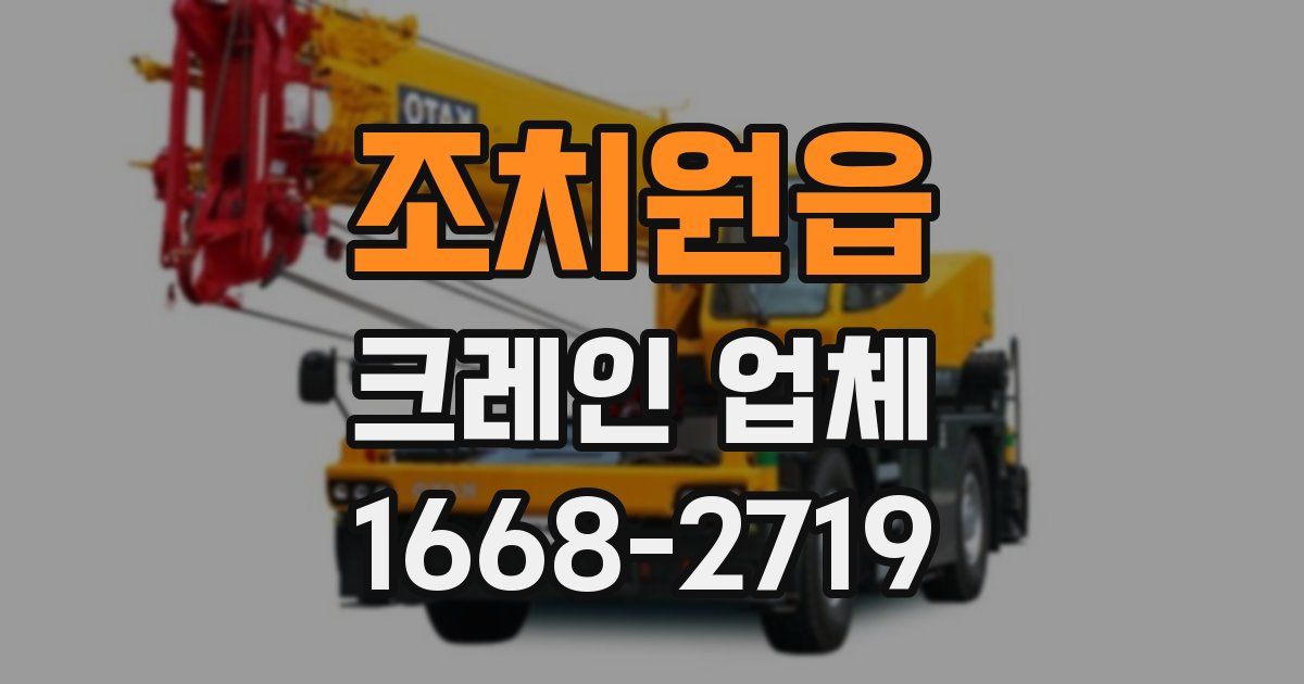 조치원읍 크레인 업체