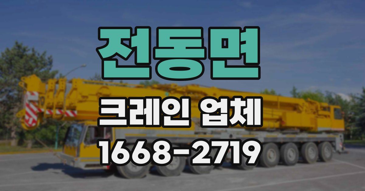 전동면 크레인 업체