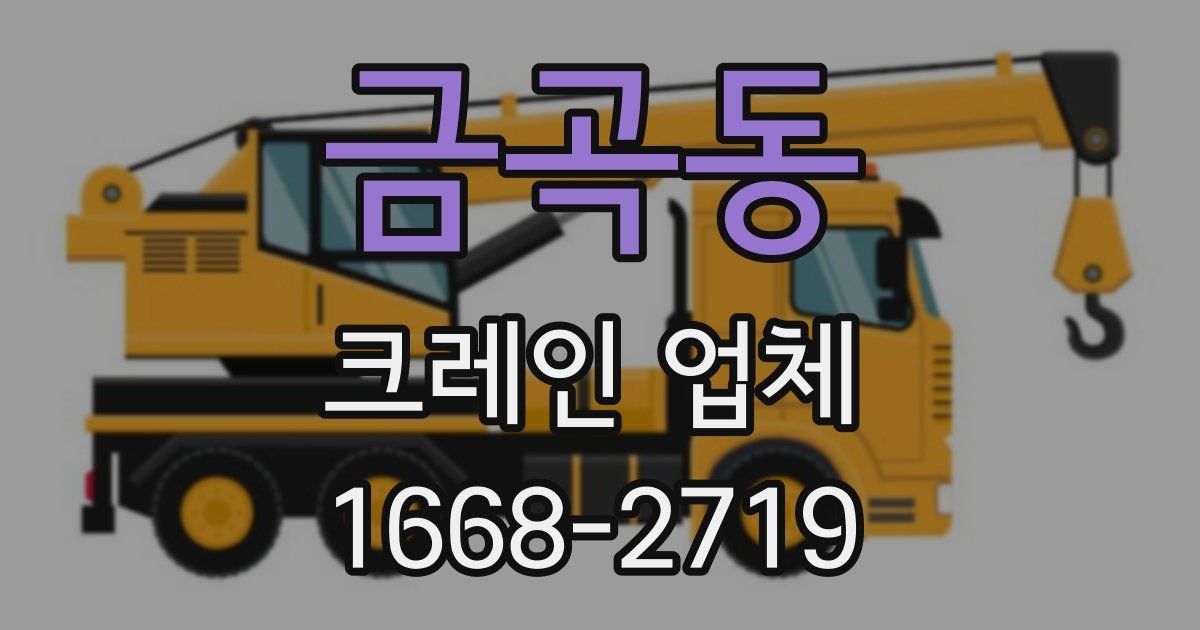 금곡동 크레인 업체