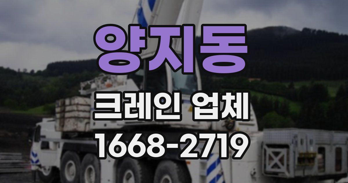 양지동 크레인 업체