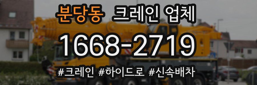분당동 크레인 업체