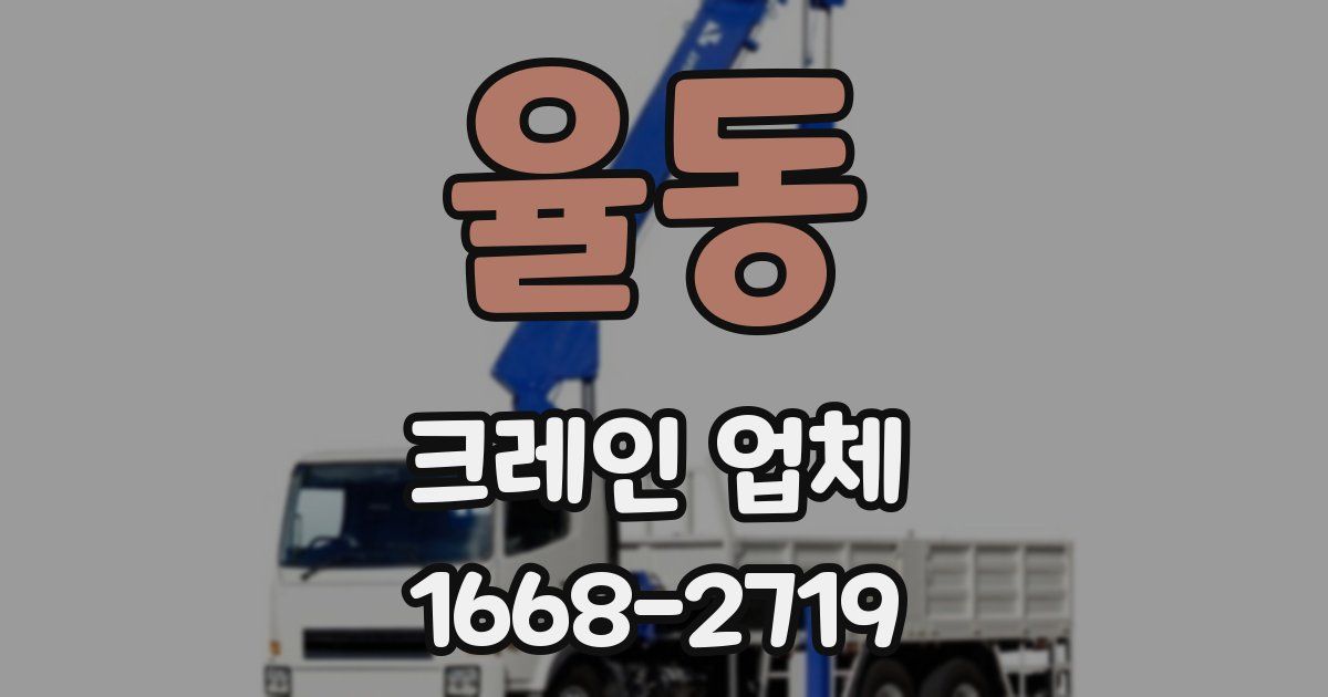 율동 크레인 업체