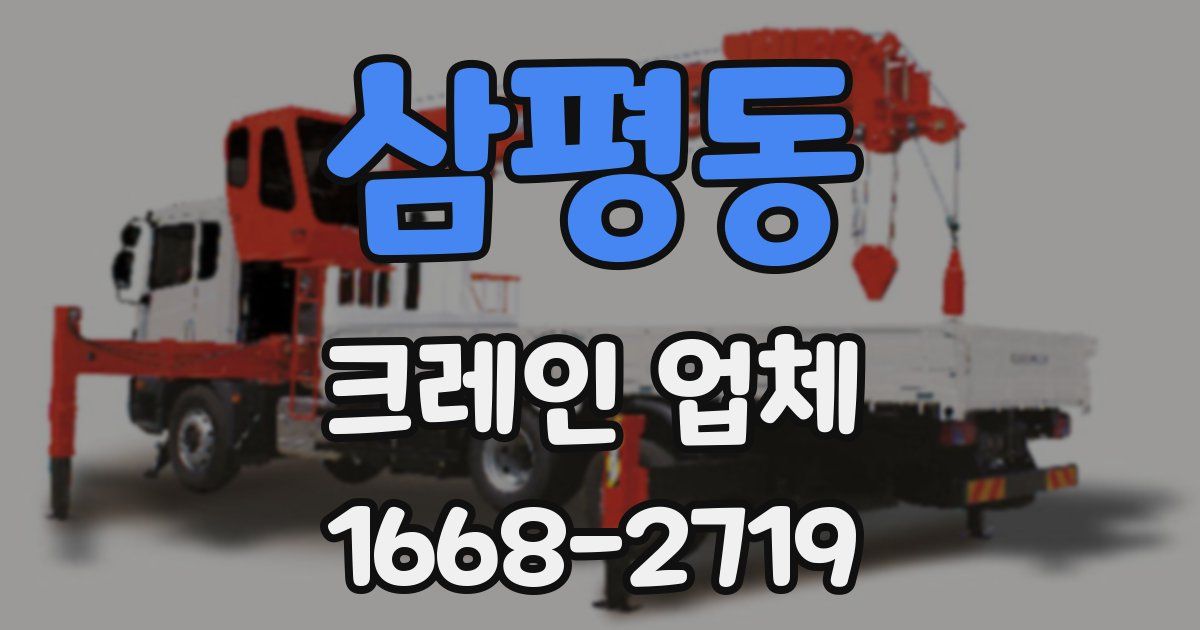 삼평동 크레인 업체