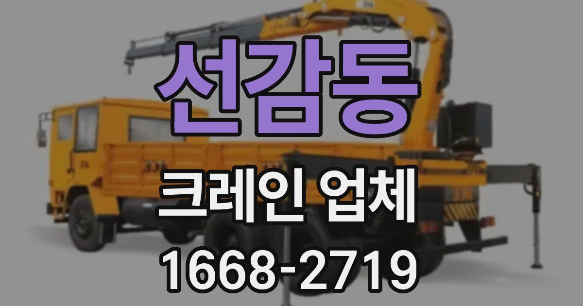 선감동 크레인 업체