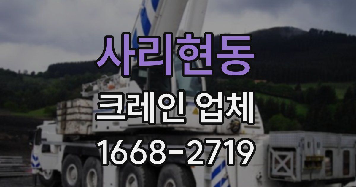 사리현동 크레인 업체