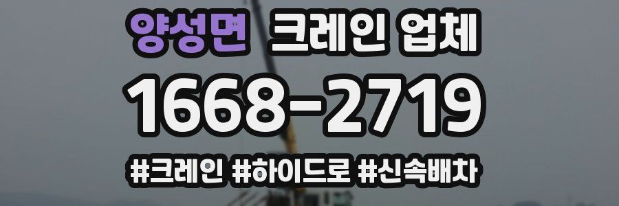 양성면 크레인 업체