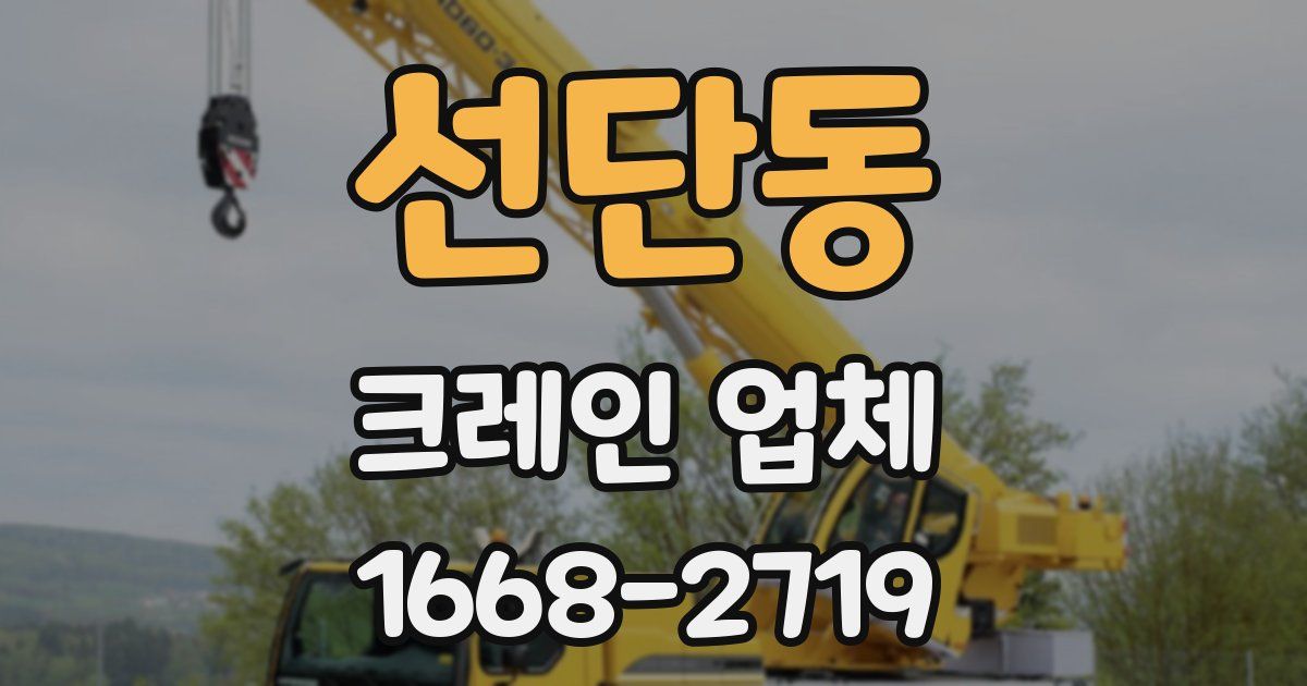 선단동 크레인 업체