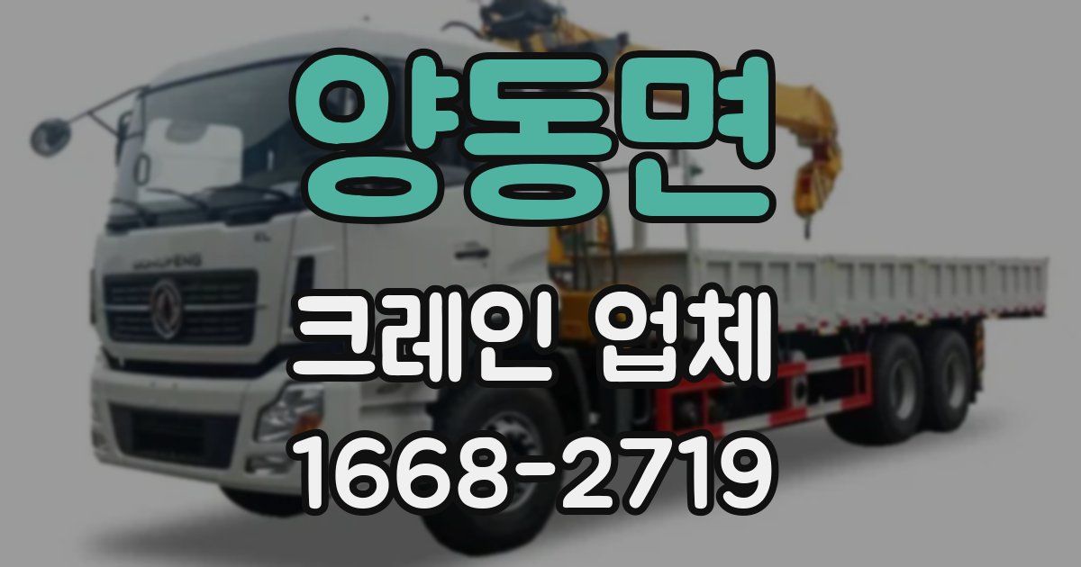 양동면 크레인 업체