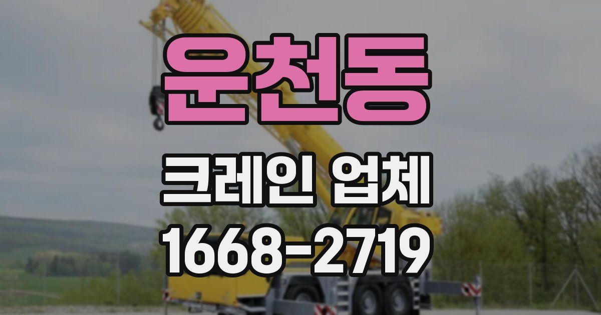 운천동 크레인 업체