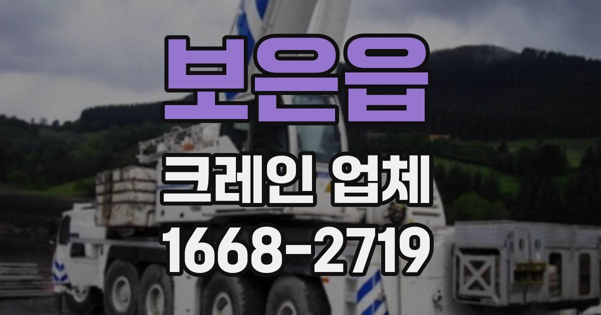 보은읍 크레인 업체