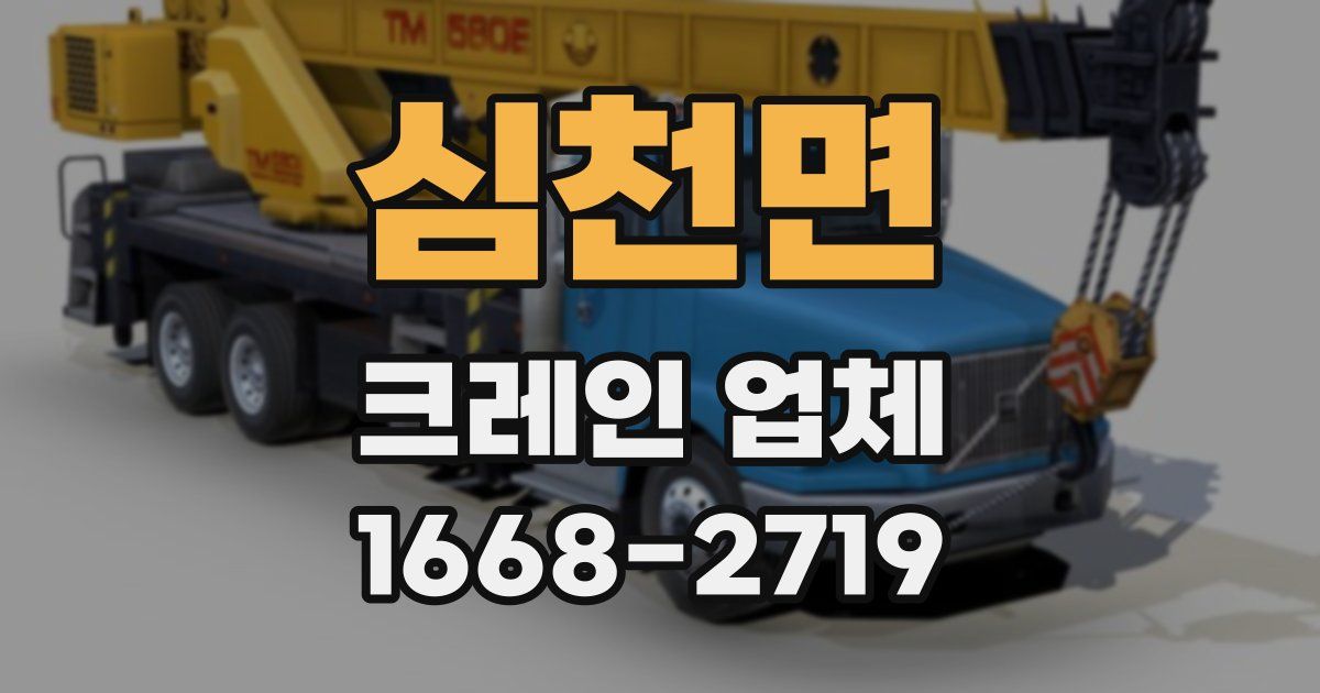 심천면 크레인 업체