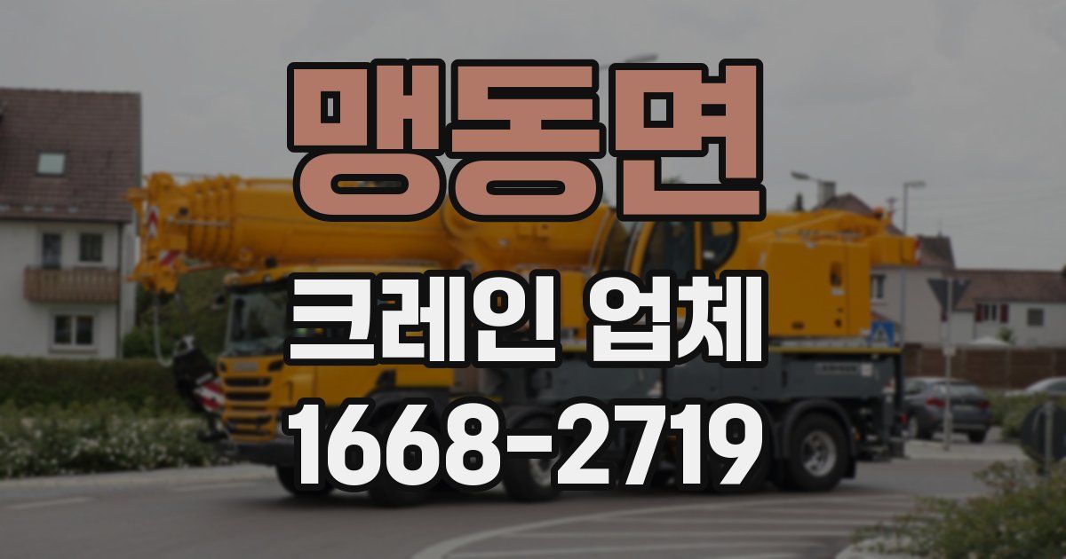 맹동면 크레인 업체