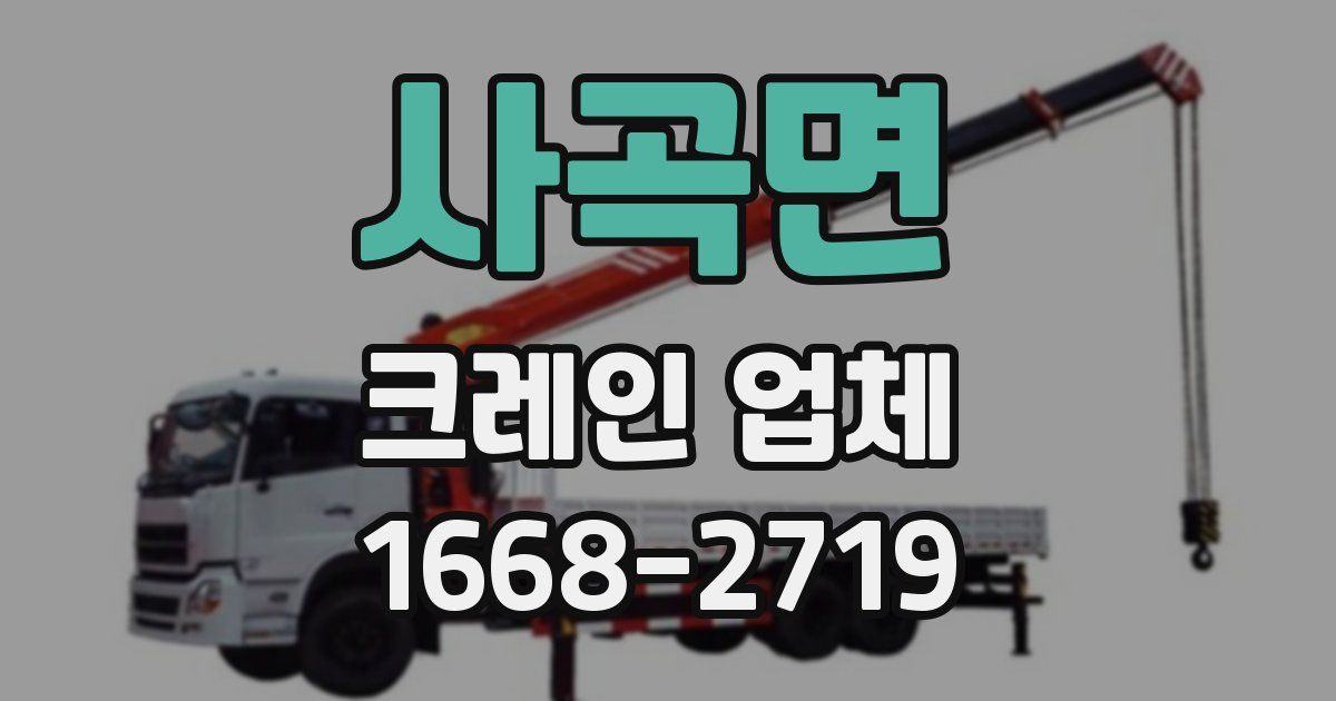 사곡면 크레인 업체