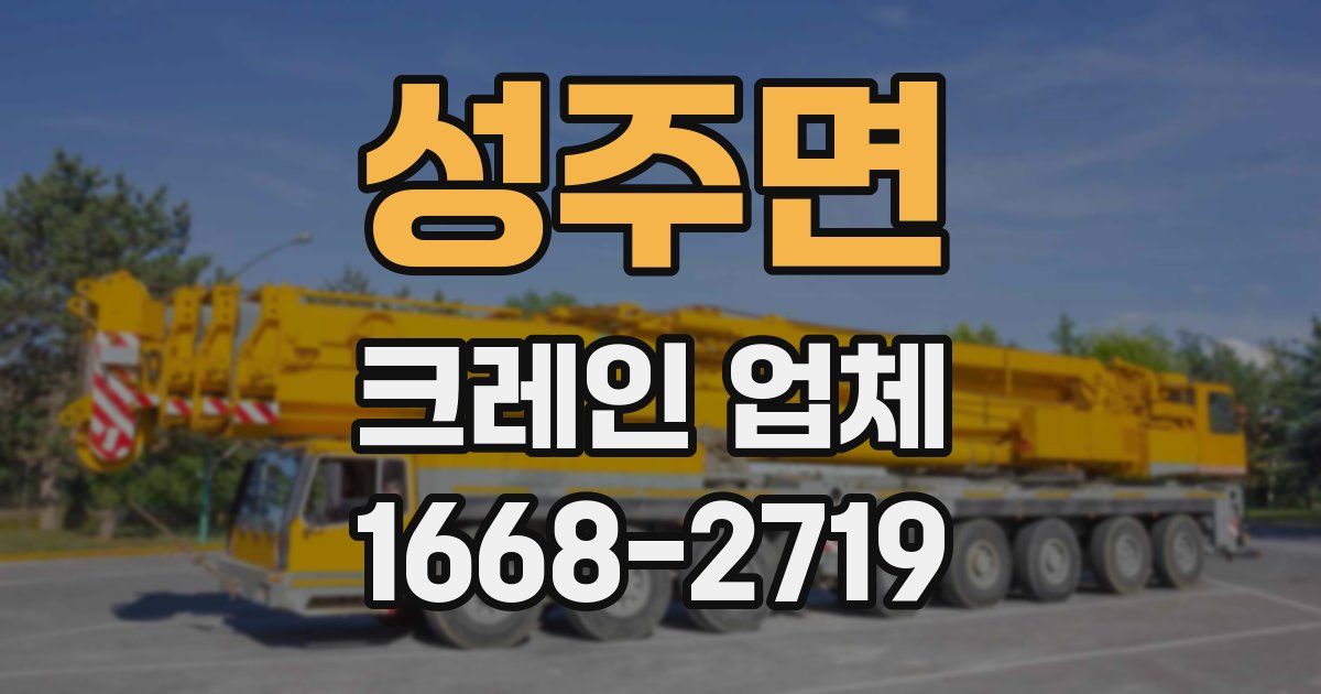성주면 크레인 업체