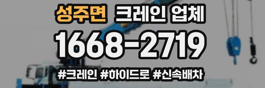 성주면 크레인 업체