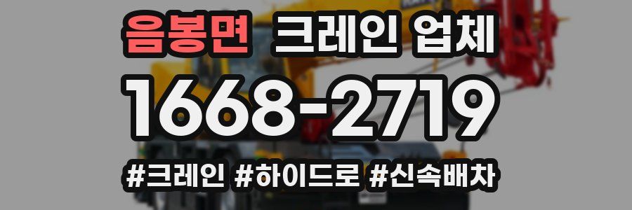 음봉면 크레인 업체