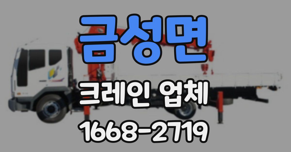 금성면 크레인 업체