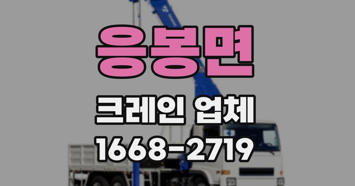 응봉면 크레인 업체