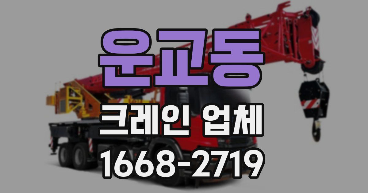 운교동 크레인 업체