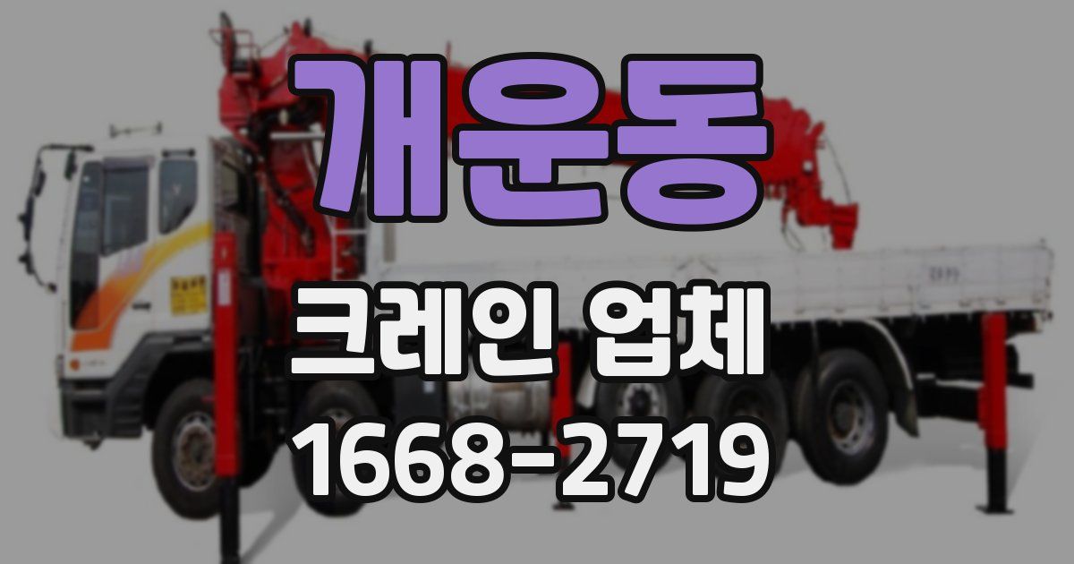 개운동 크레인 업체