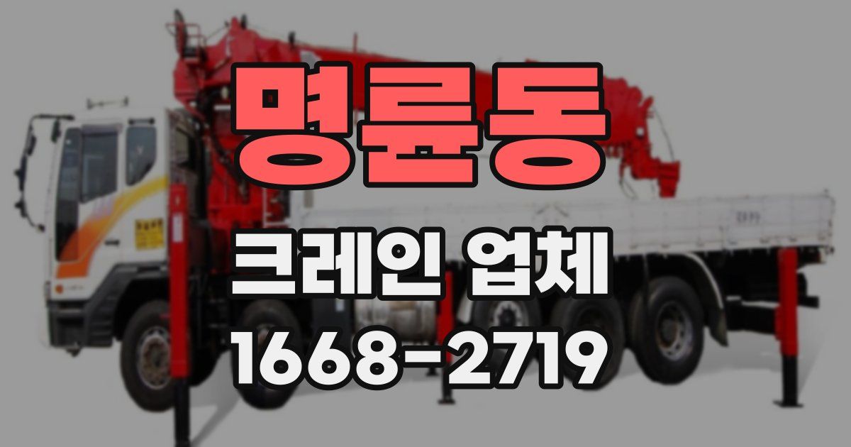 명륜동 크레인 업체
